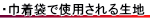 巾着袋で使用される生地について